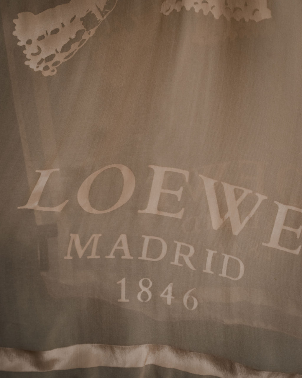 "LOEWE" 00’s-10’s sheer anagram jacquard logo scarf