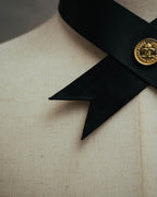 -SPECIAL- “CHANEL” Late 80’s-90’s gold button satin neck tie
