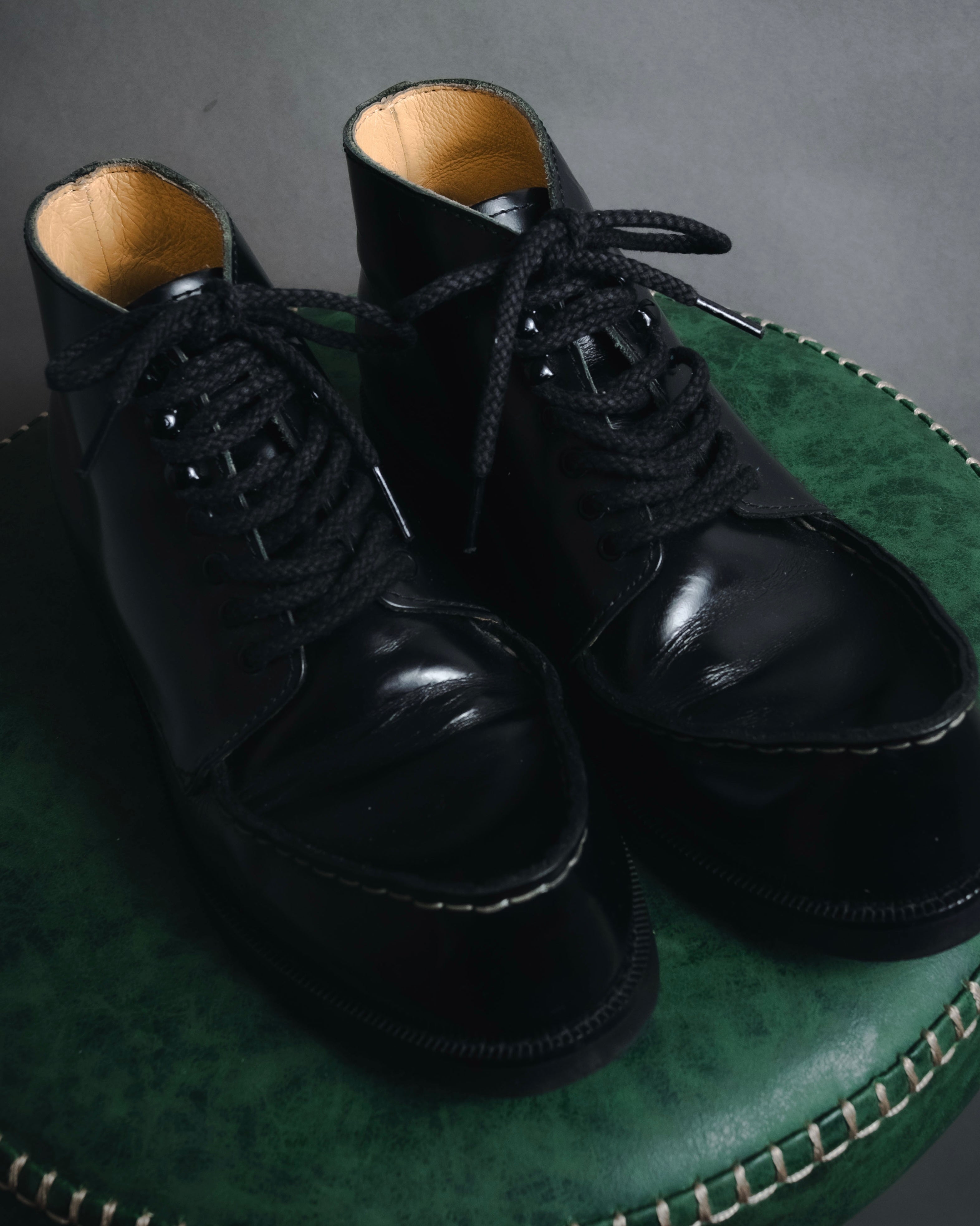 "Yohji Yamamoto FEMME" Lace-up leather ankle boots