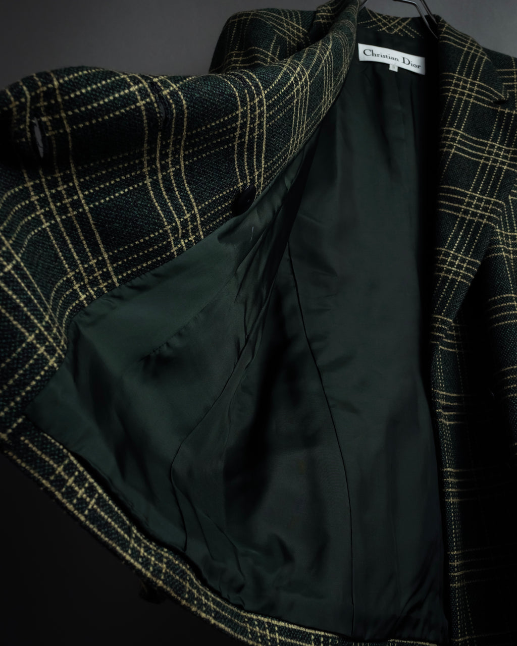 "Christian Dior" Windowpane check tailored jacket