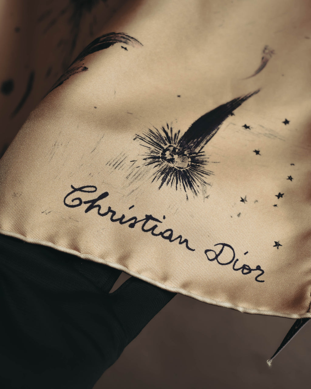 –SPECIAL– "Christian Dior" Celestial print silk square scarf