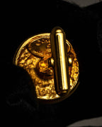 "CHANEL" Dome relief cross motif gold cufflinks