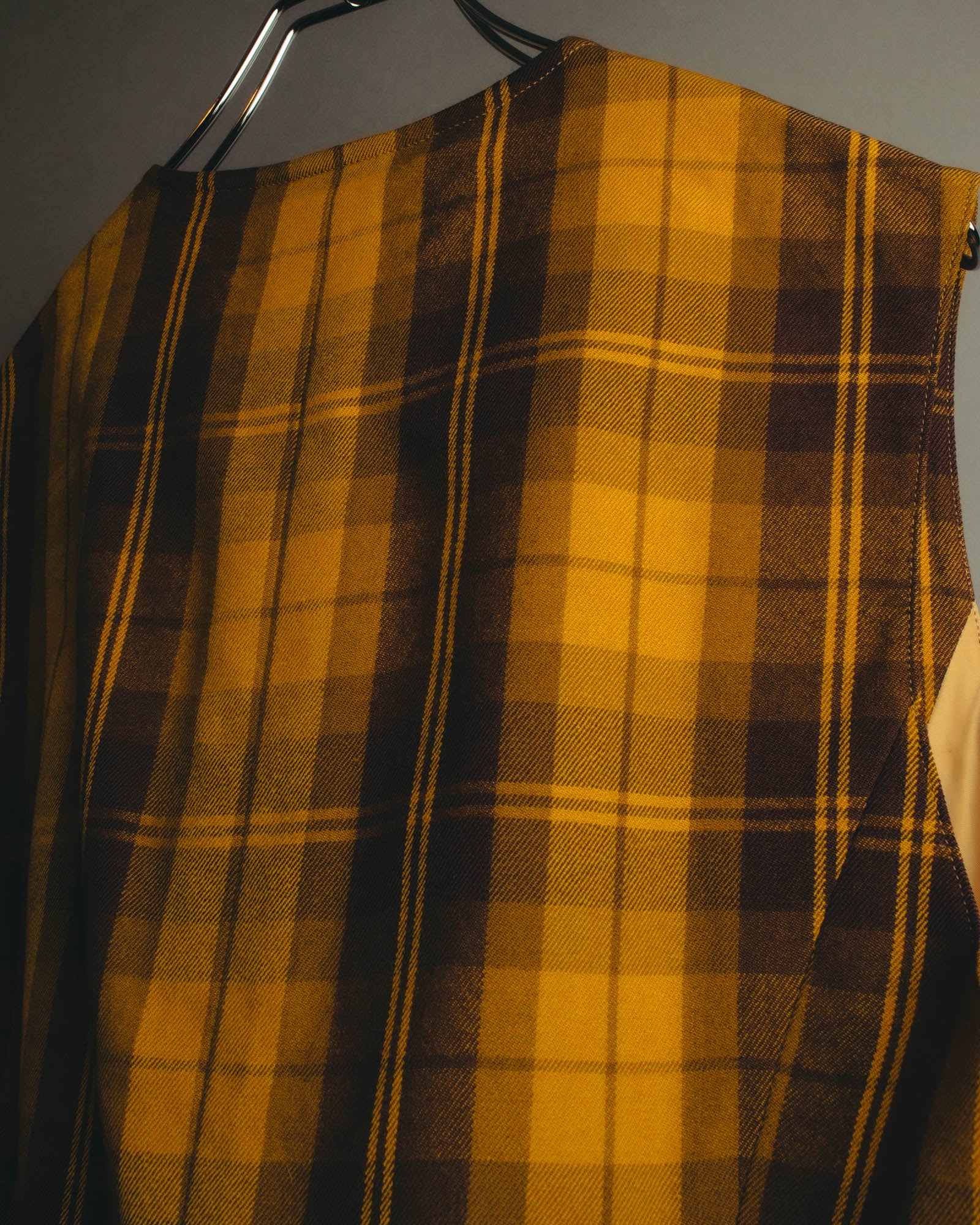 “Christian Dior” 90’s-00’s Plaid wool zip tailored vest