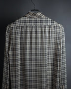 "Saint Laurent" Lame check pattern bow tie shirt