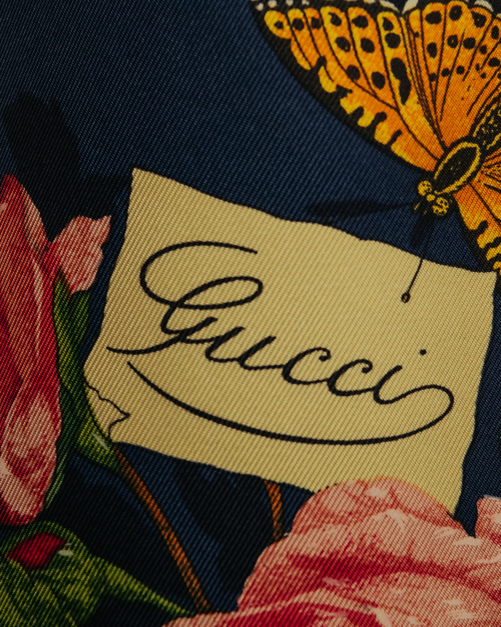 “GUCCI” 90’s-00’s Flora logo silk scarf