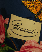 “GUCCI” 90’s-00’s Flora logo silk scarf