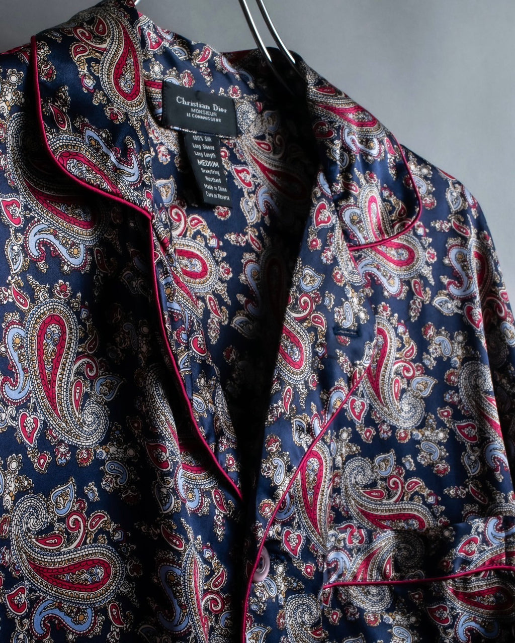 "Christian Dior" 100% silk paisley pajama set