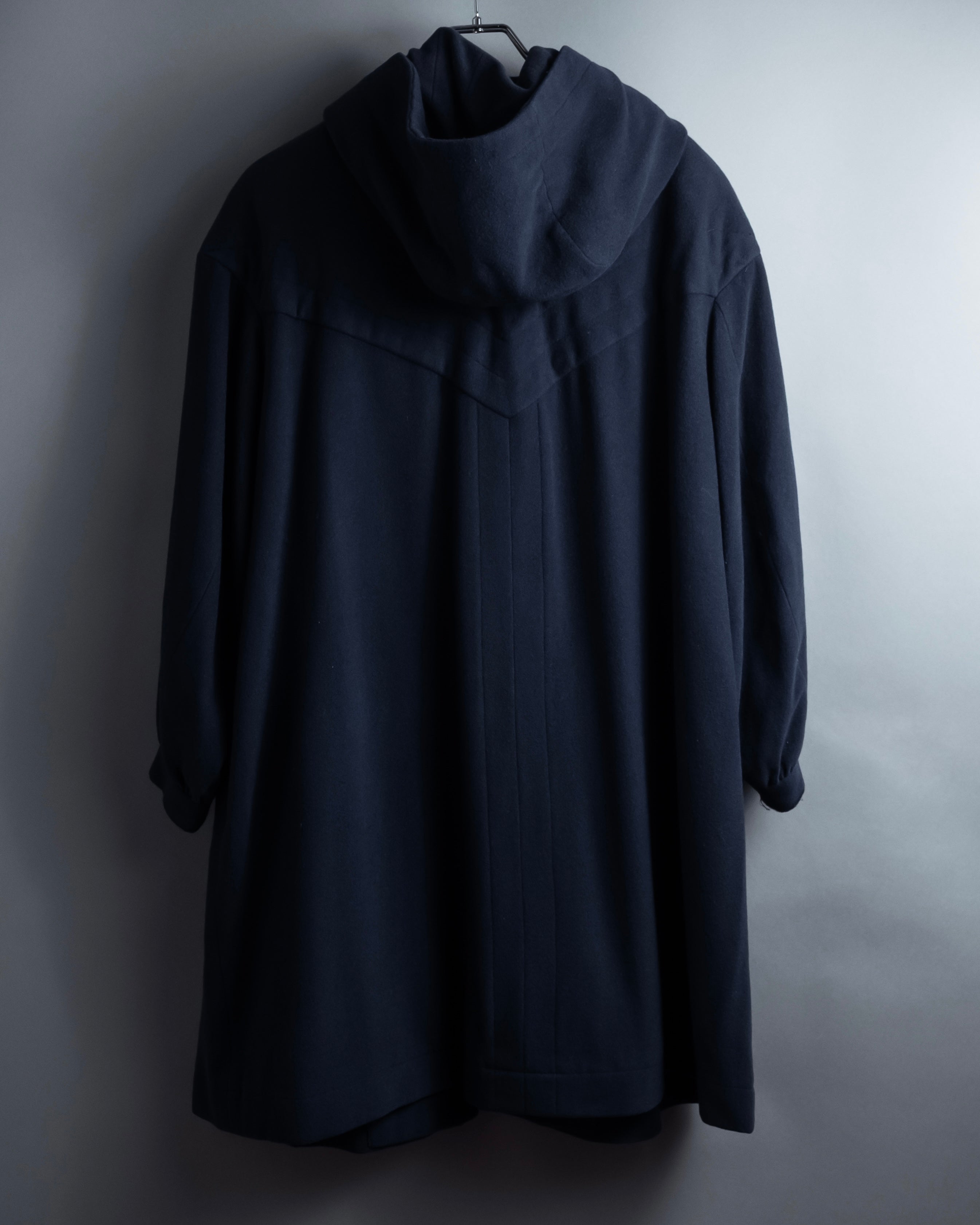 "YVES SAINT LAURENT" Metal toggle design melton wool duffel coat