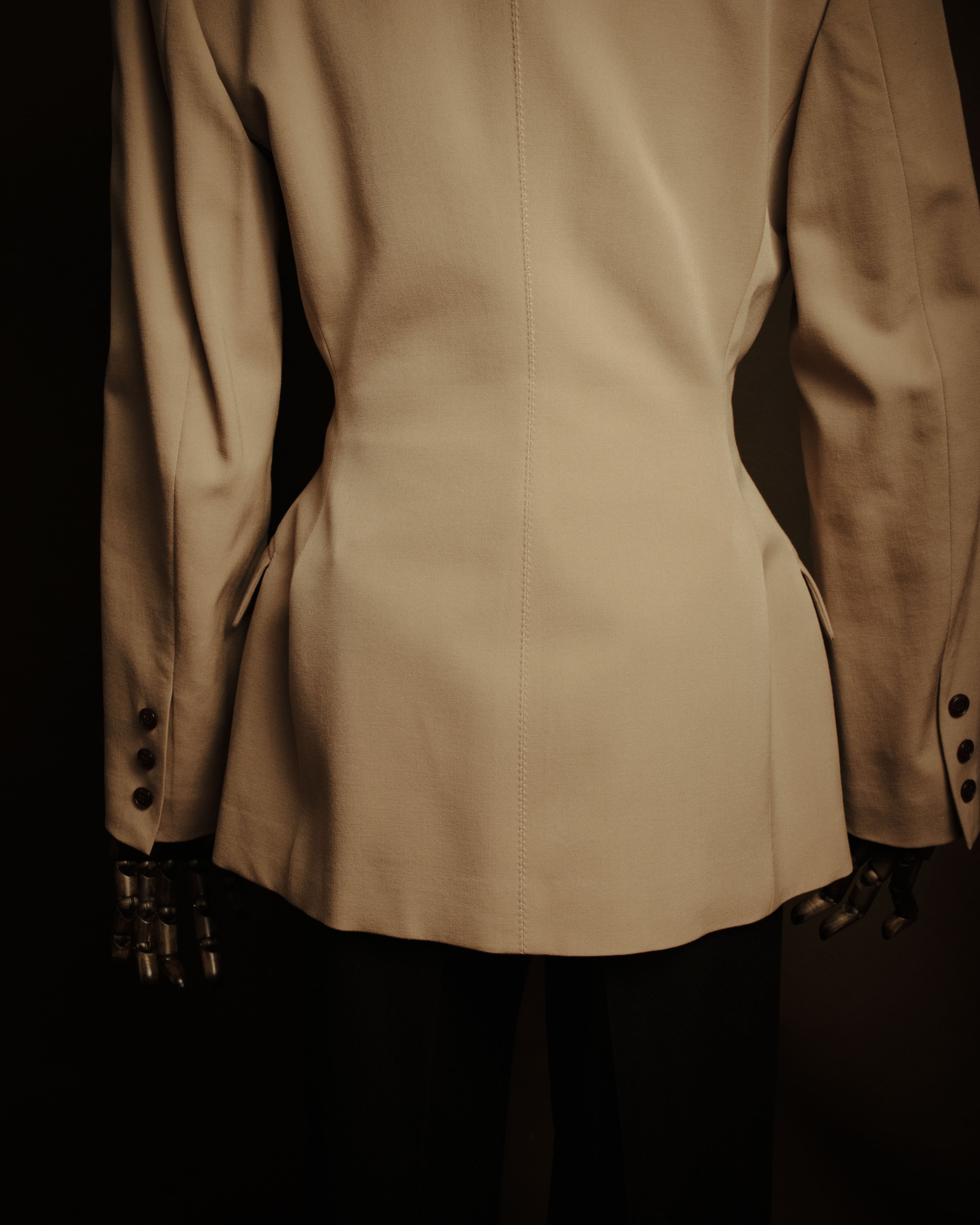 –SPECIAL– “Jean Paul GAULTIER FEMME” 90’s-00’s sculptural scarf collar tailored jacket