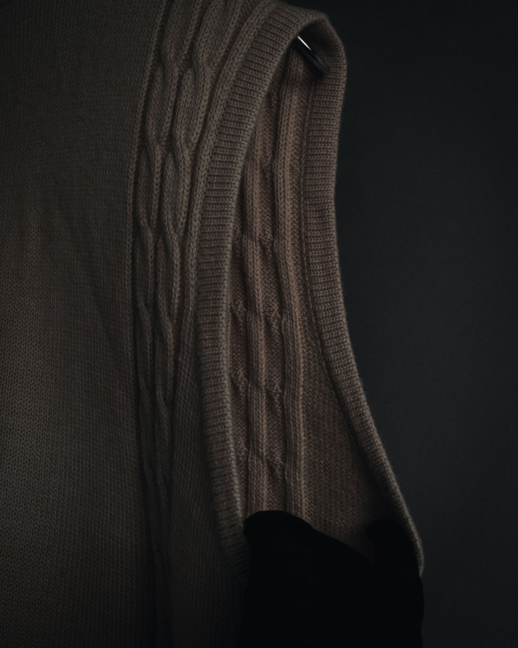 "Christian Dior" 90’s cable knit＆suede panel vest