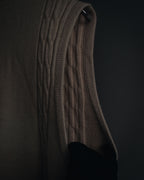 "Christian Dior" 90’s cable knit＆suede panel vest