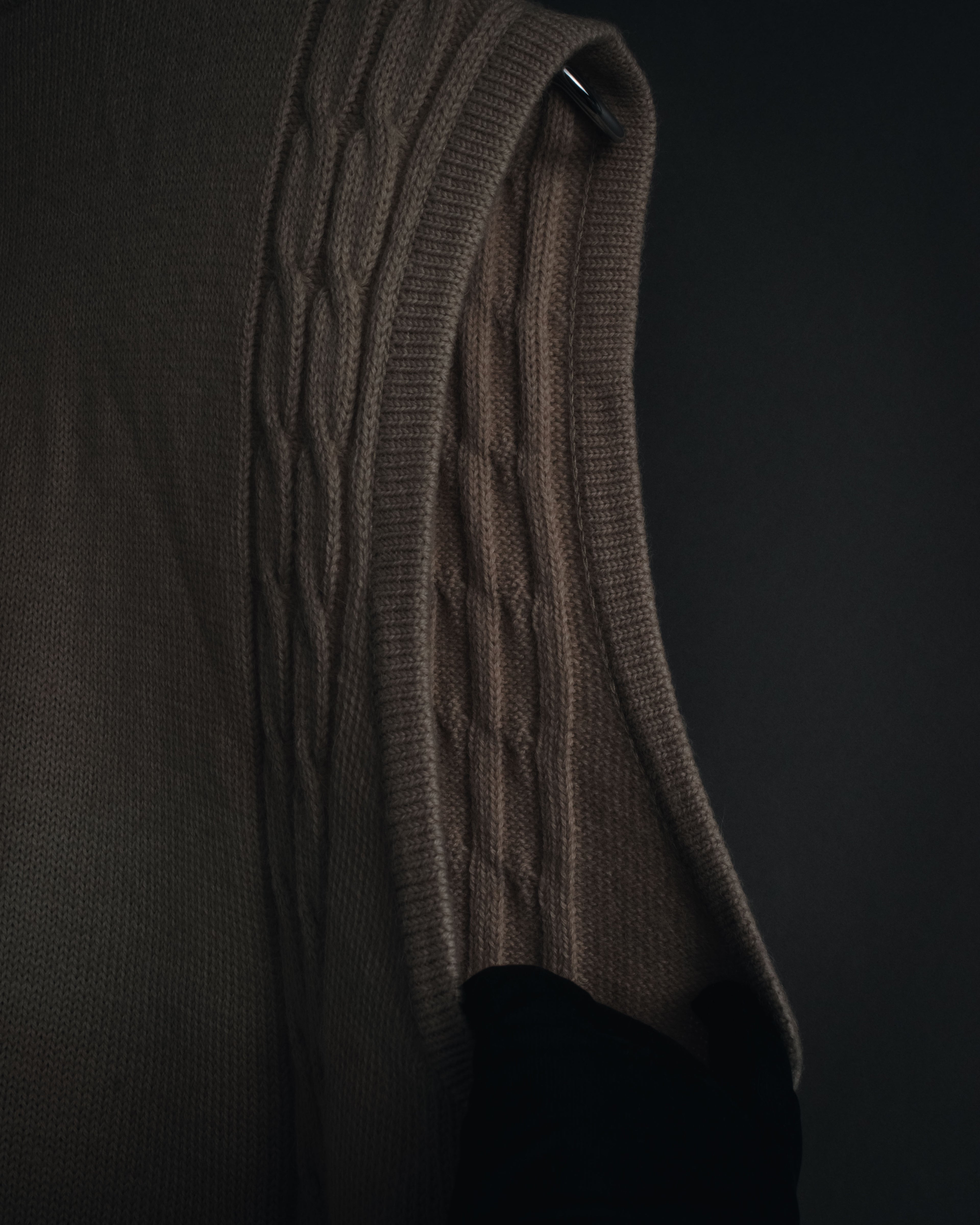 "Christian Dior" 90’s cable knit＆suede panel vest