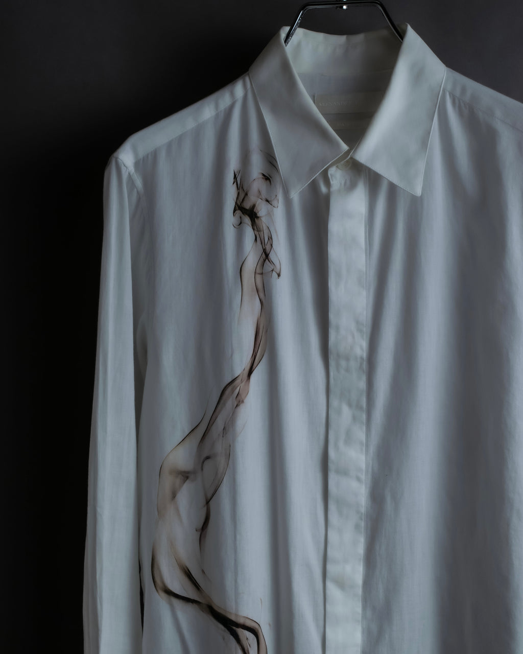 "Alexandar McQueen" Smoke art print cotton oversized shirt