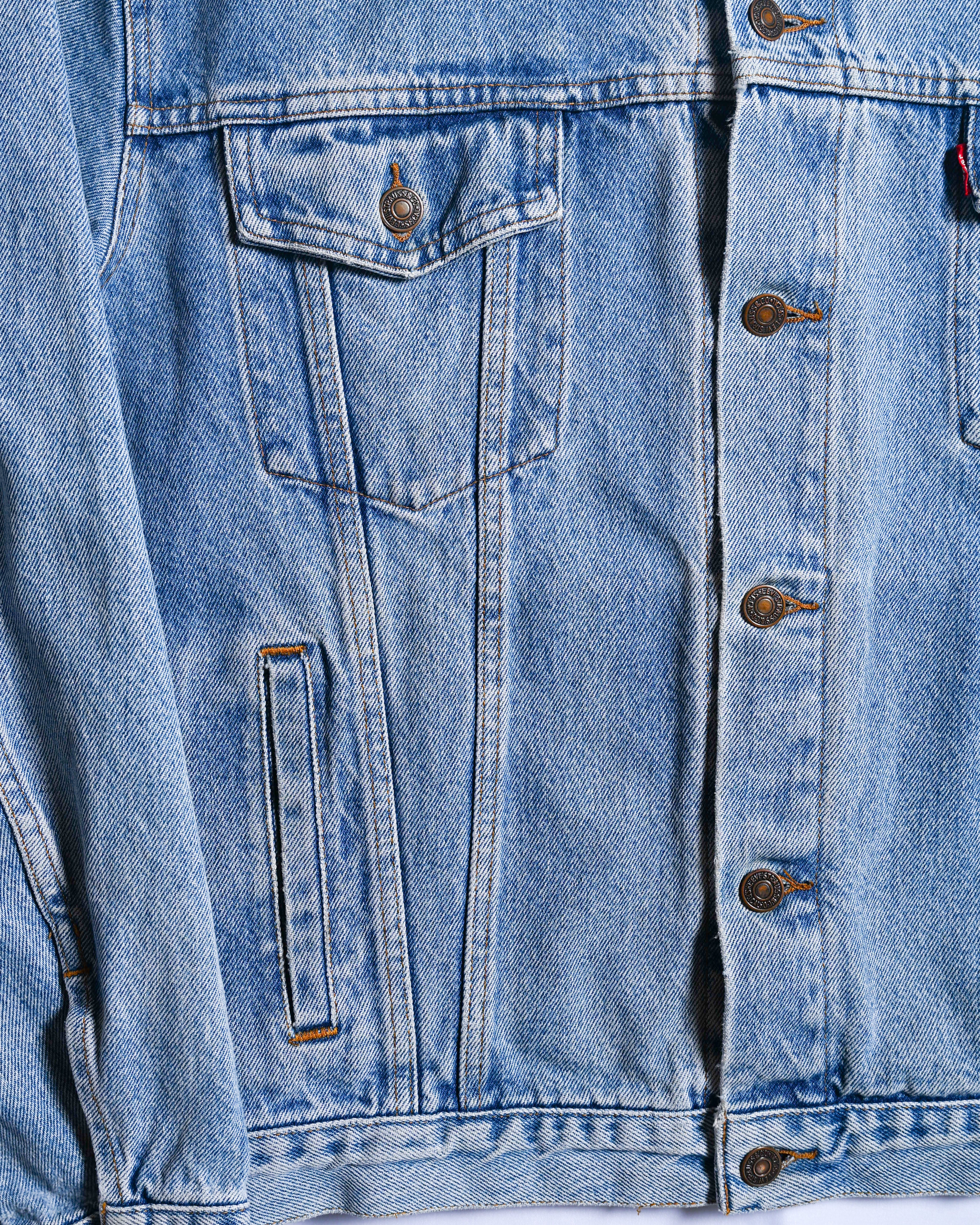 LEVI’S/ Oversized No Collar Denim Jacket Light Blue