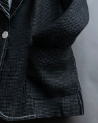 "GIANFRANCO FERRE" Striped＆dotted peak lapel tailored jacket