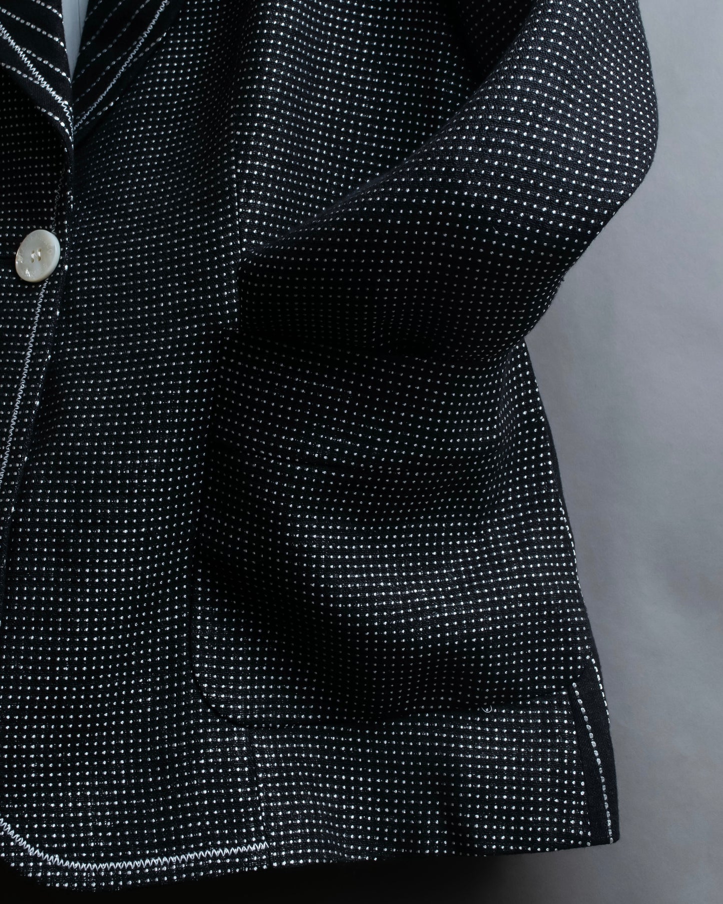 "GIANFRANCO FERRE" Striped＆dotted peak lapel tailored jacket