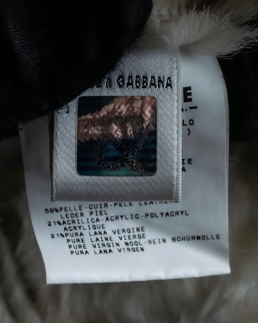 "Dolce &amp; Gabbana" Mouton &amp; knit combination design coat