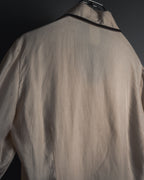 "CELINE" 00’s Piped ruffle silk blouse