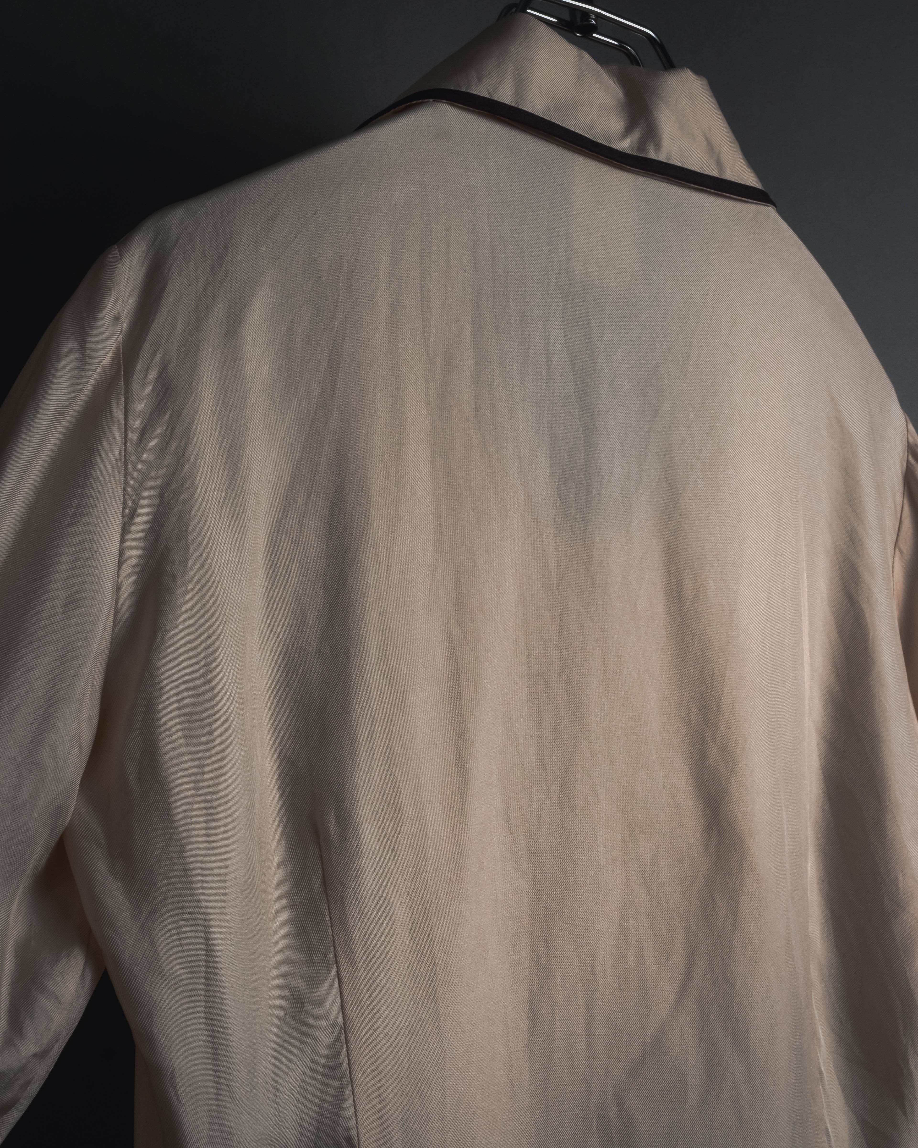 "CELINE" 00’s Piped ruffle silk blouse