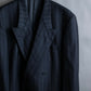 "YVES SAINT LAURENT" Peaked lapel double breasted tailored jacket ＆wide tapered slacks striped set up