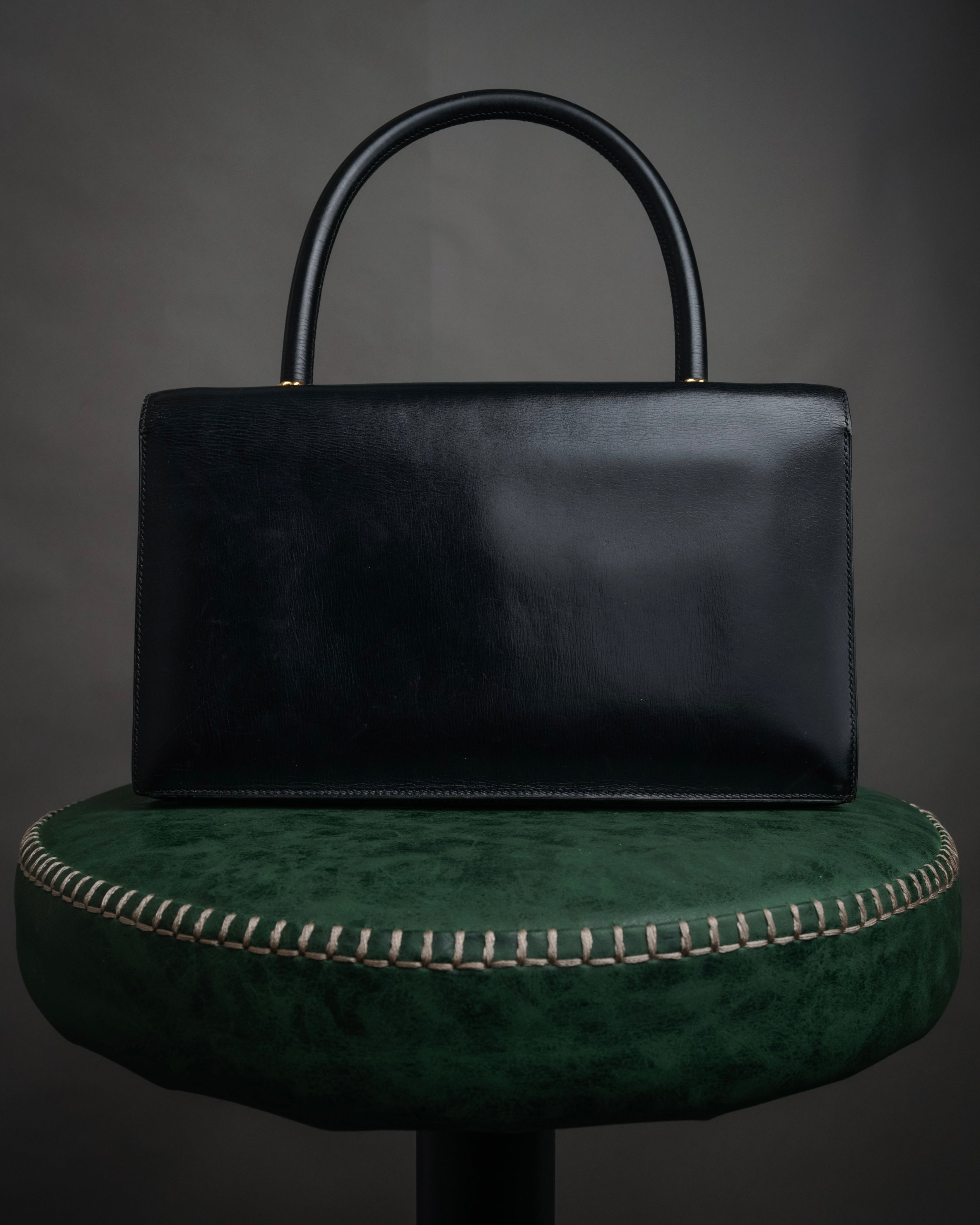 –SPECIAL– “HERMES” 50’s-60’s Escale box calf top handle bag