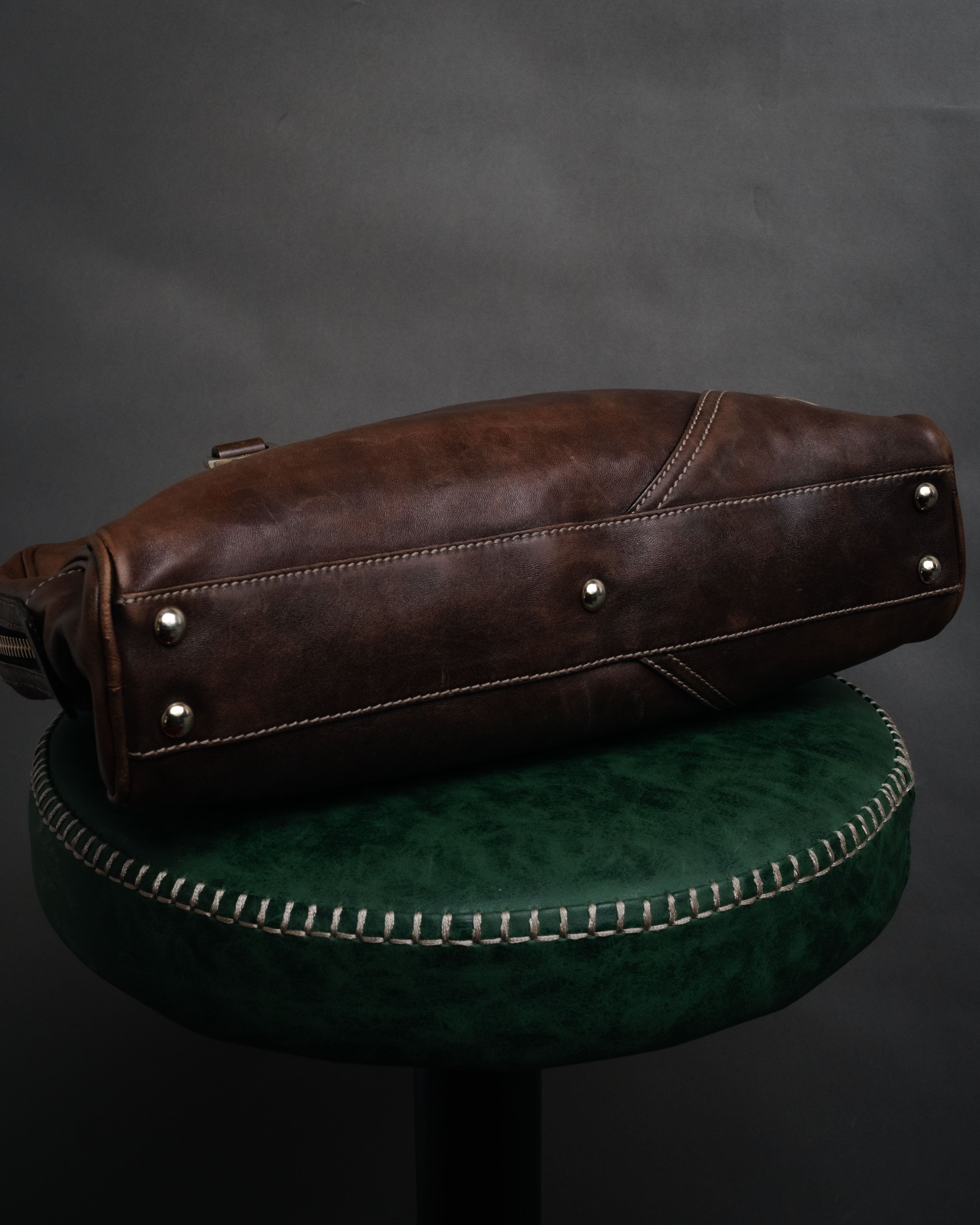 GUCCI (Gucci) - Leather Boston Bag - Dark Brown - 00s Archive
