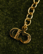"Christian Dior" 80's-90's Rhinestone logo necklace