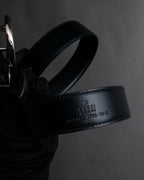 "GUCCI" Organic curved buckle design leather belt
