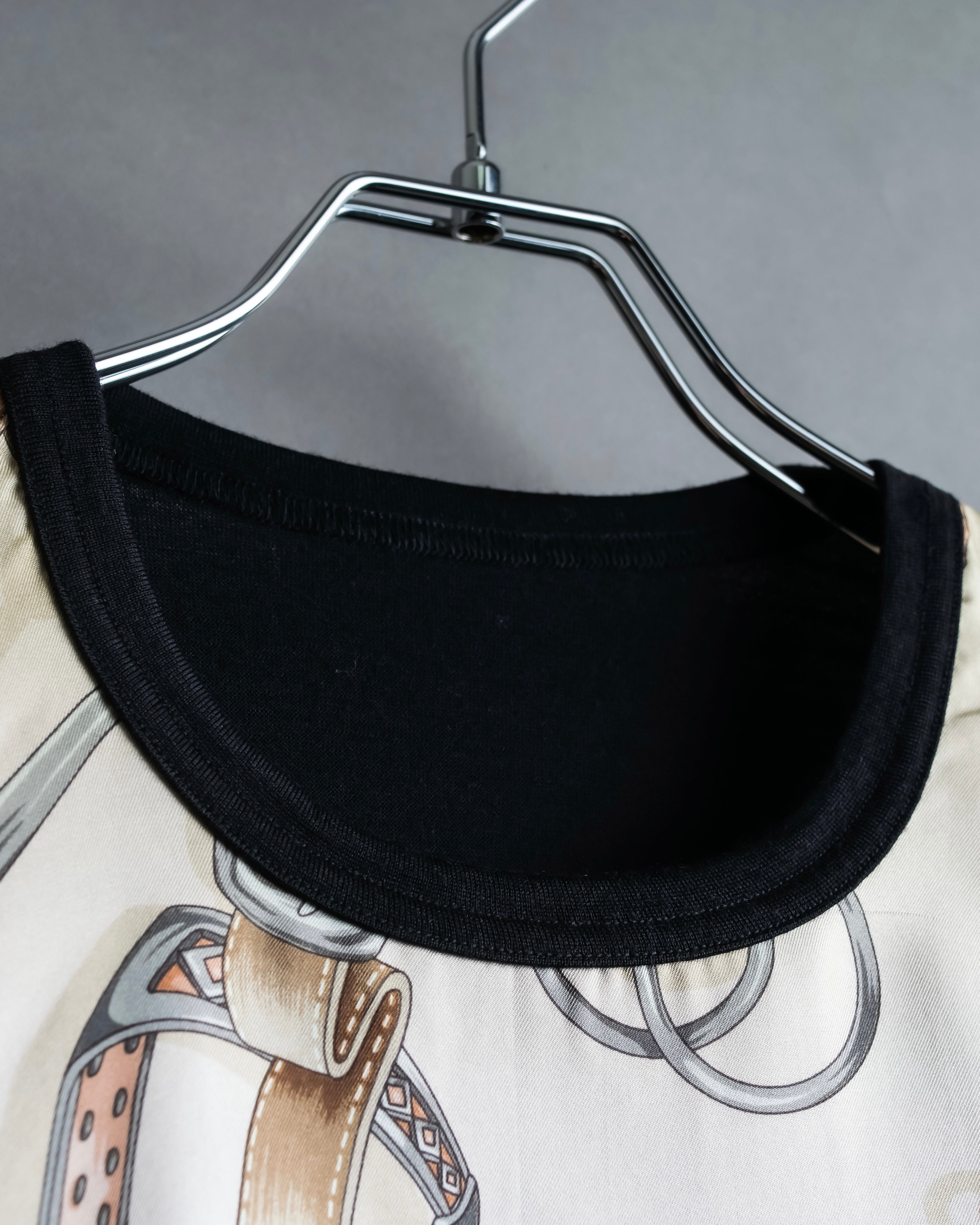 "COMME des GARCONS" Belt pattern docking design knit sew