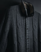 "H953" Shearling-collared cable-knit jacket