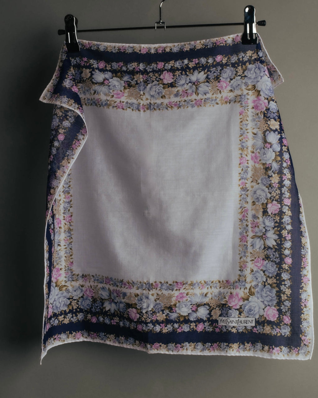“YVES SAINT LAURENT” 80’s-90’s Floral border scarf