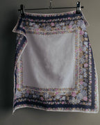 “YVES SAINT LAURENT” 80’s-90’s Floral border scarf