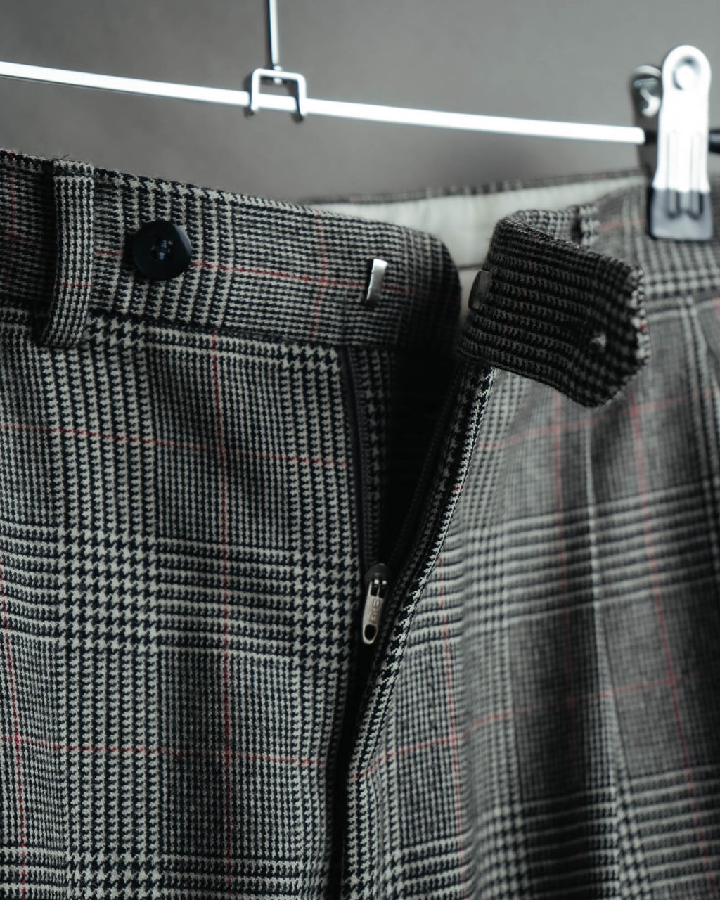 -MOOD MILLÉSIMES- 80’s-90’s Prince of Wales check wool double-breasted setup suit