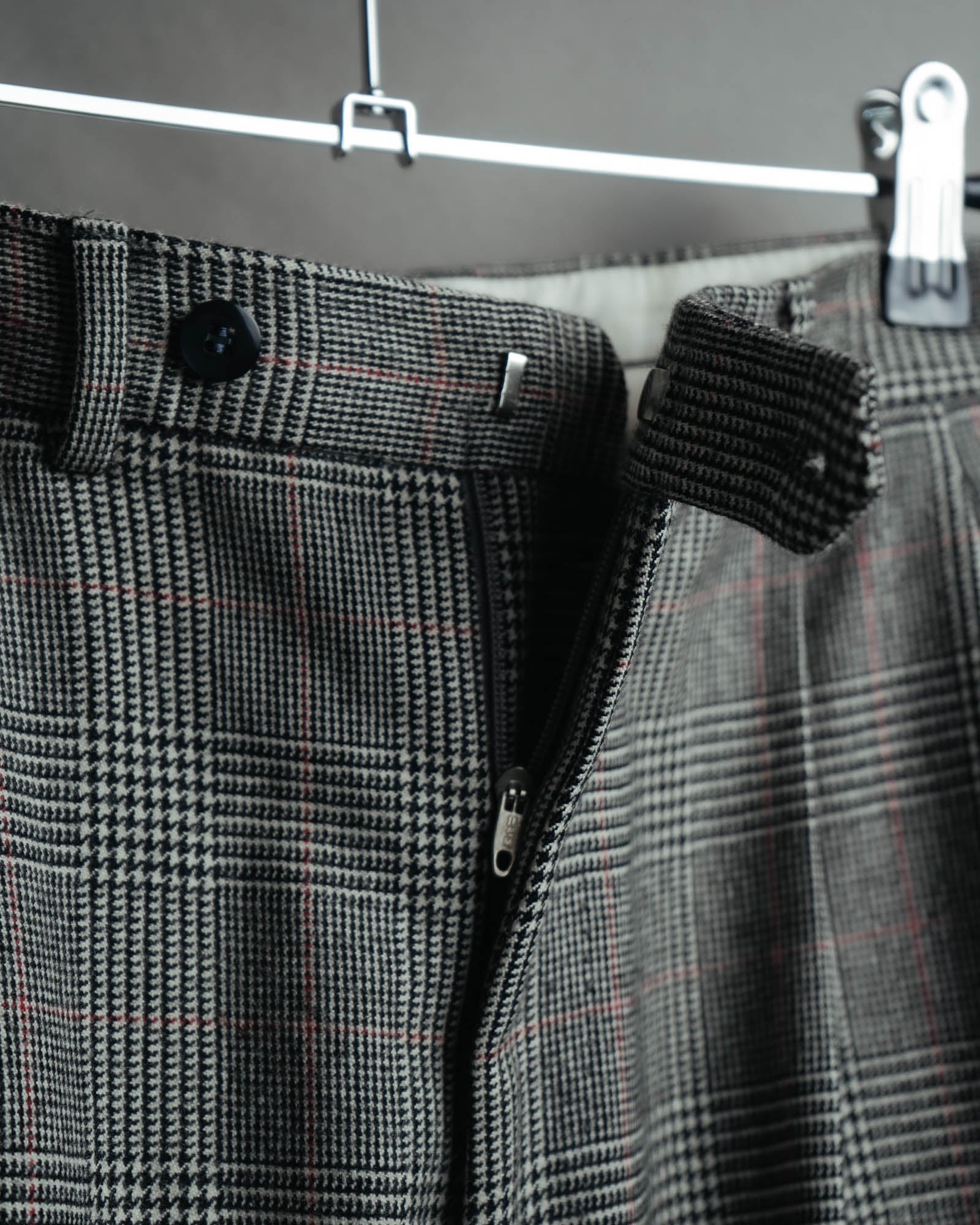 -MOOD MILLÉSIMES- 80’s-90’s Prince of Wales check wool double-breasted setup suit