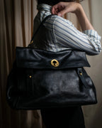 "YVES SAINT LAURENT" Muse to gold metal parts one-handle leather bag