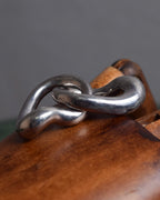 "CHANEL" 90's Organic twist design double ring