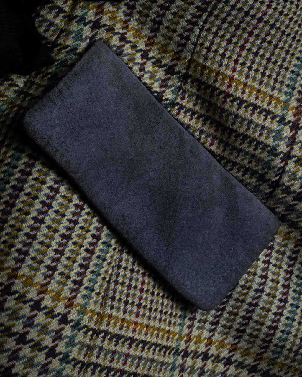 "CELINE" 90’s–00’s checked velvet collar coat