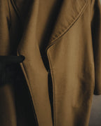 “GUCCI” 00’s-10’s Cashmere-blend leather-trimmed belted long coat