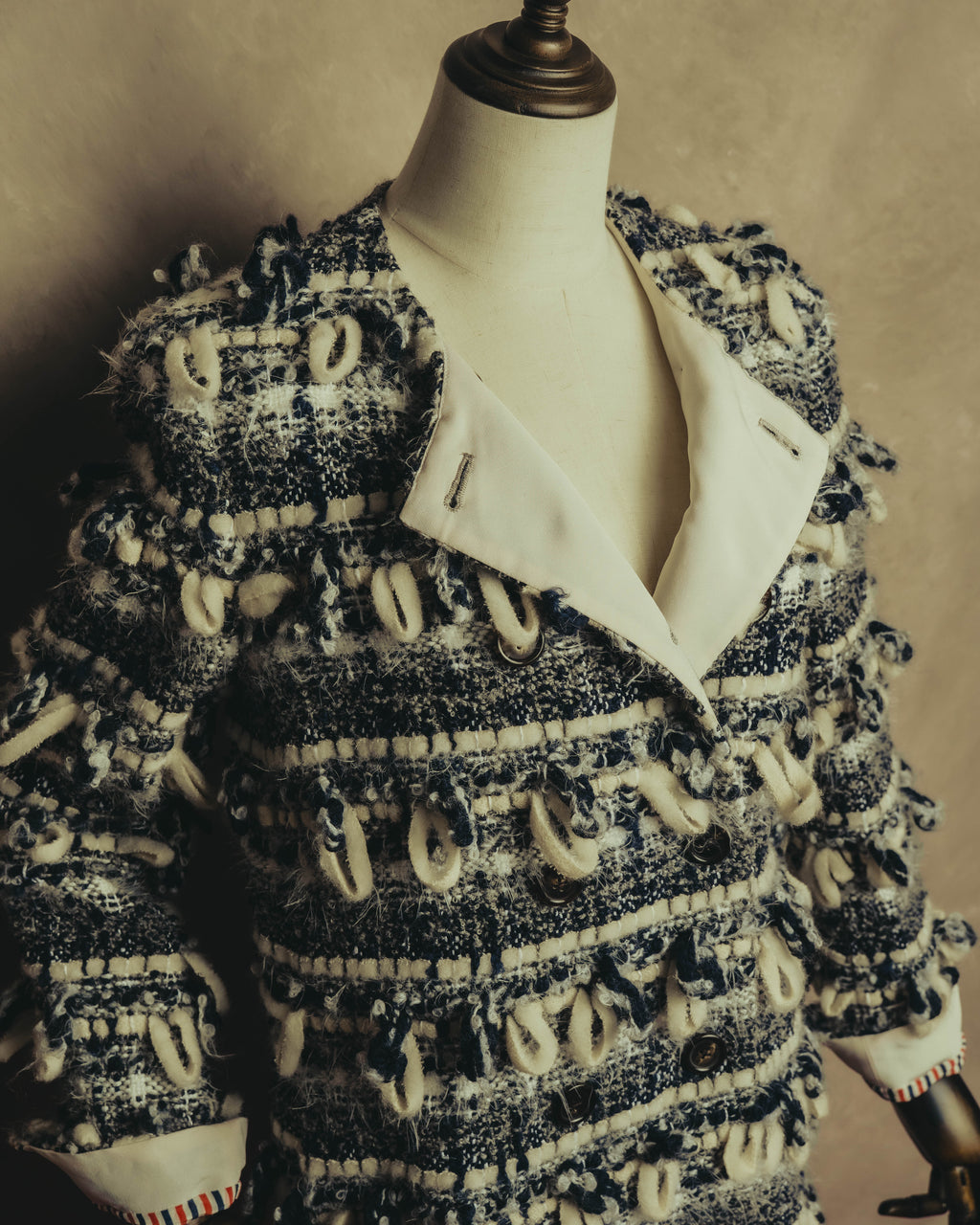 "THOM BROWNE" 2010's-20's Textured double breasted boucle coat
