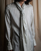 "MAISON MARGIELA" 16SS bowtie design striped long shirt