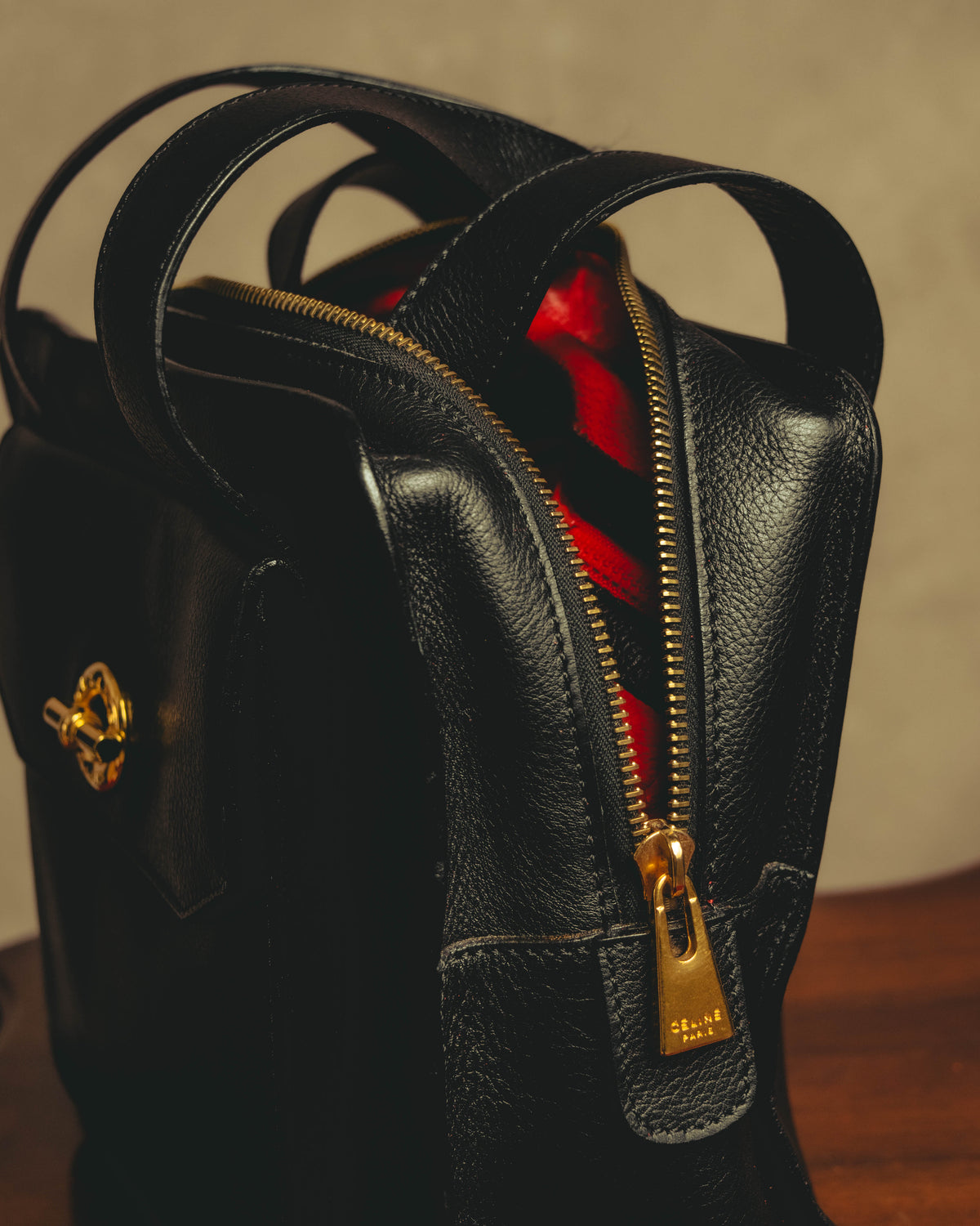 "CELINE" 80's-90's Classic leather top-handle bag