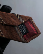 "GIORGIO ARMANI" Double line stripe pattern silk necktie