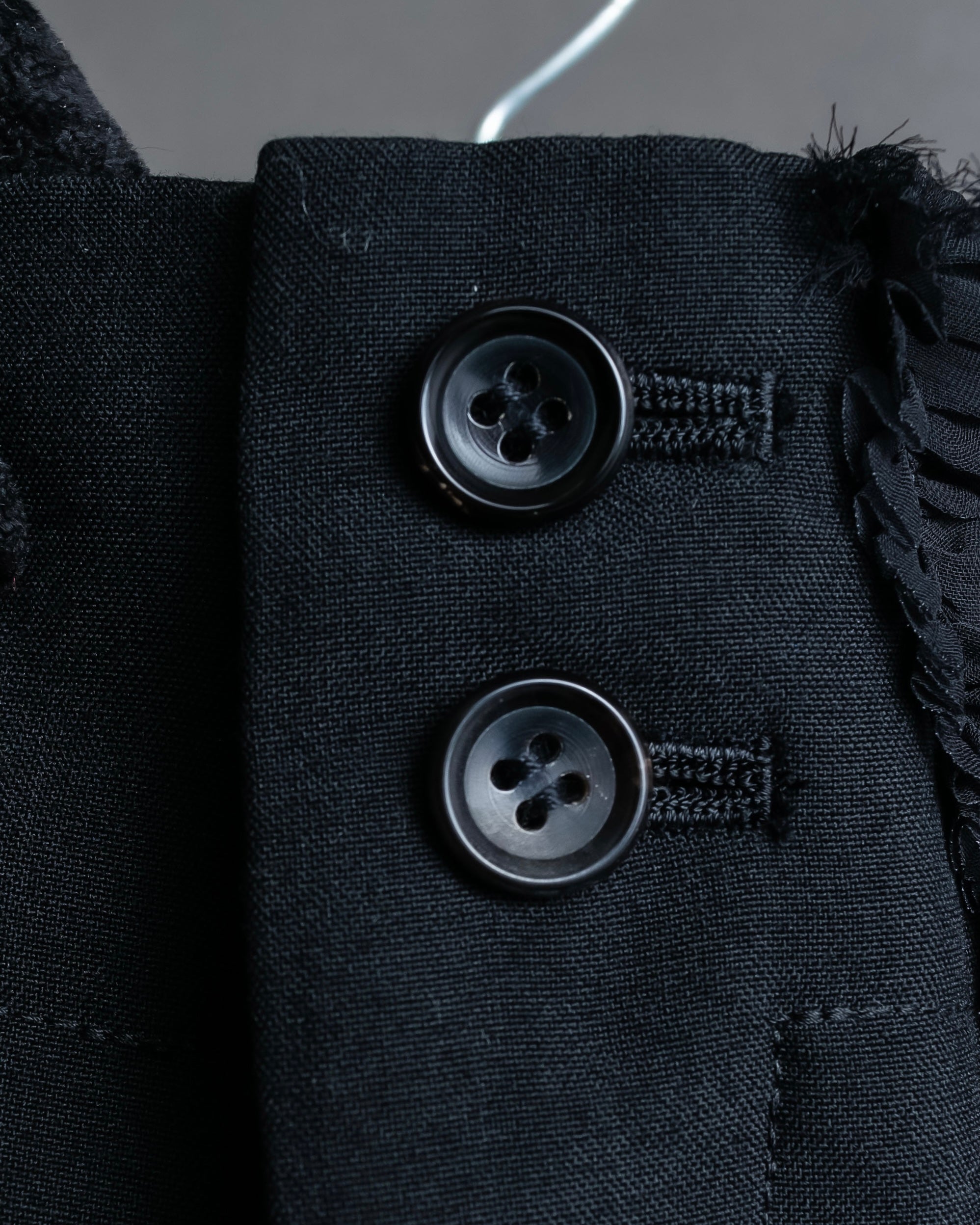 "COMME des GARCONS" Ruffle & tulle asymmetrical docking sarouel slacks