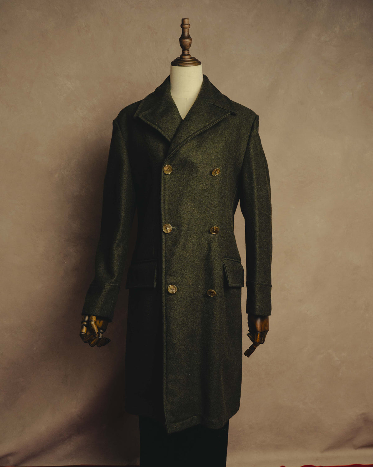 "D&G" 90's-00's Structured double-breasted wool-blend long coat