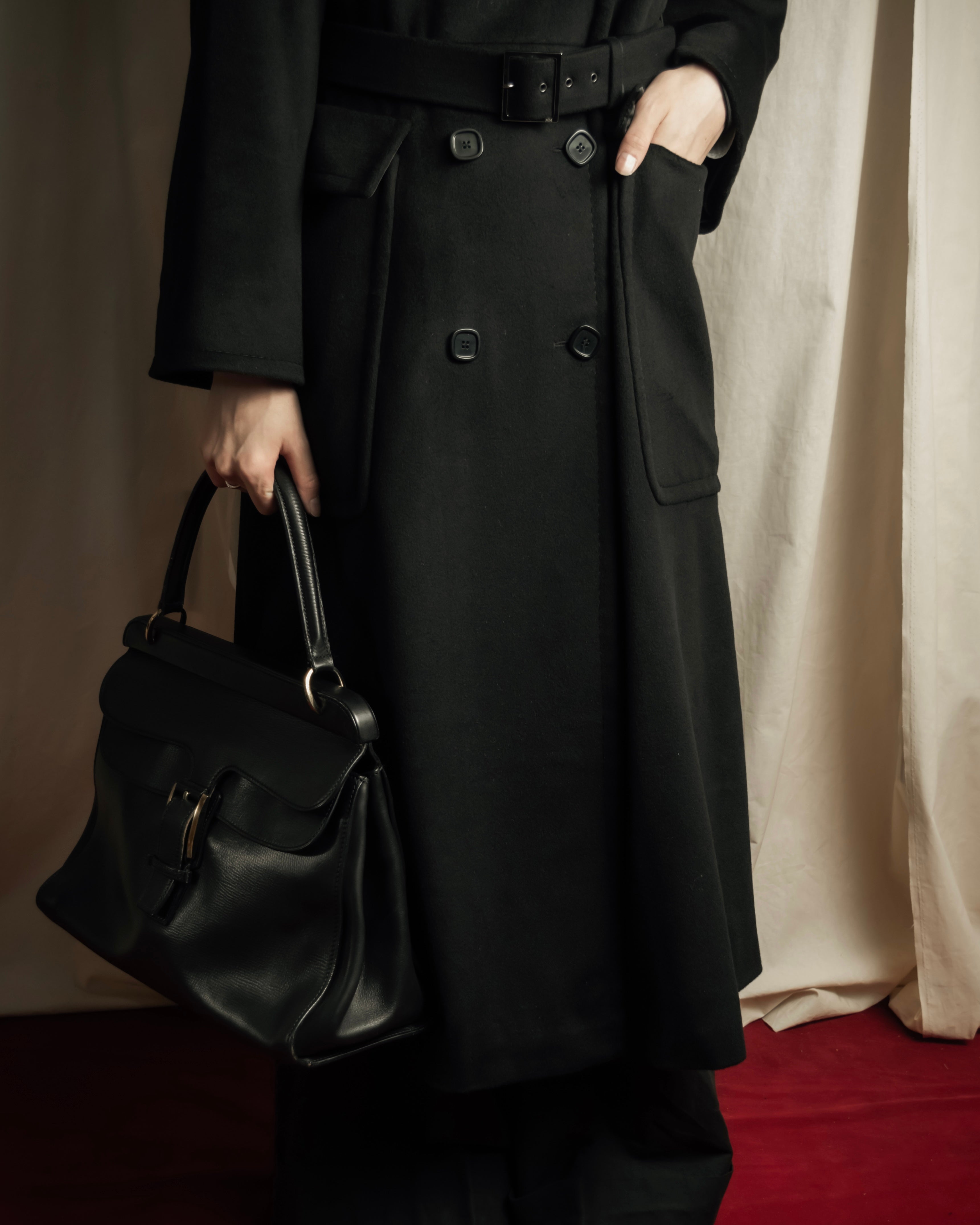 "Max Mara" Belted double breasted maxi trench coat