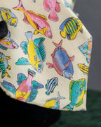 "GUCCI" Colorful fish motif silk neck tie