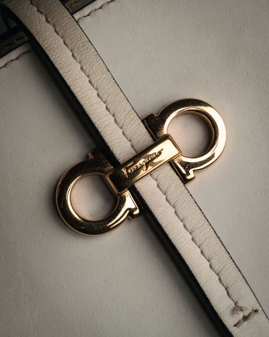 “Salvatore Ferragamo” 2010’s canvas and leather gancini tote bag