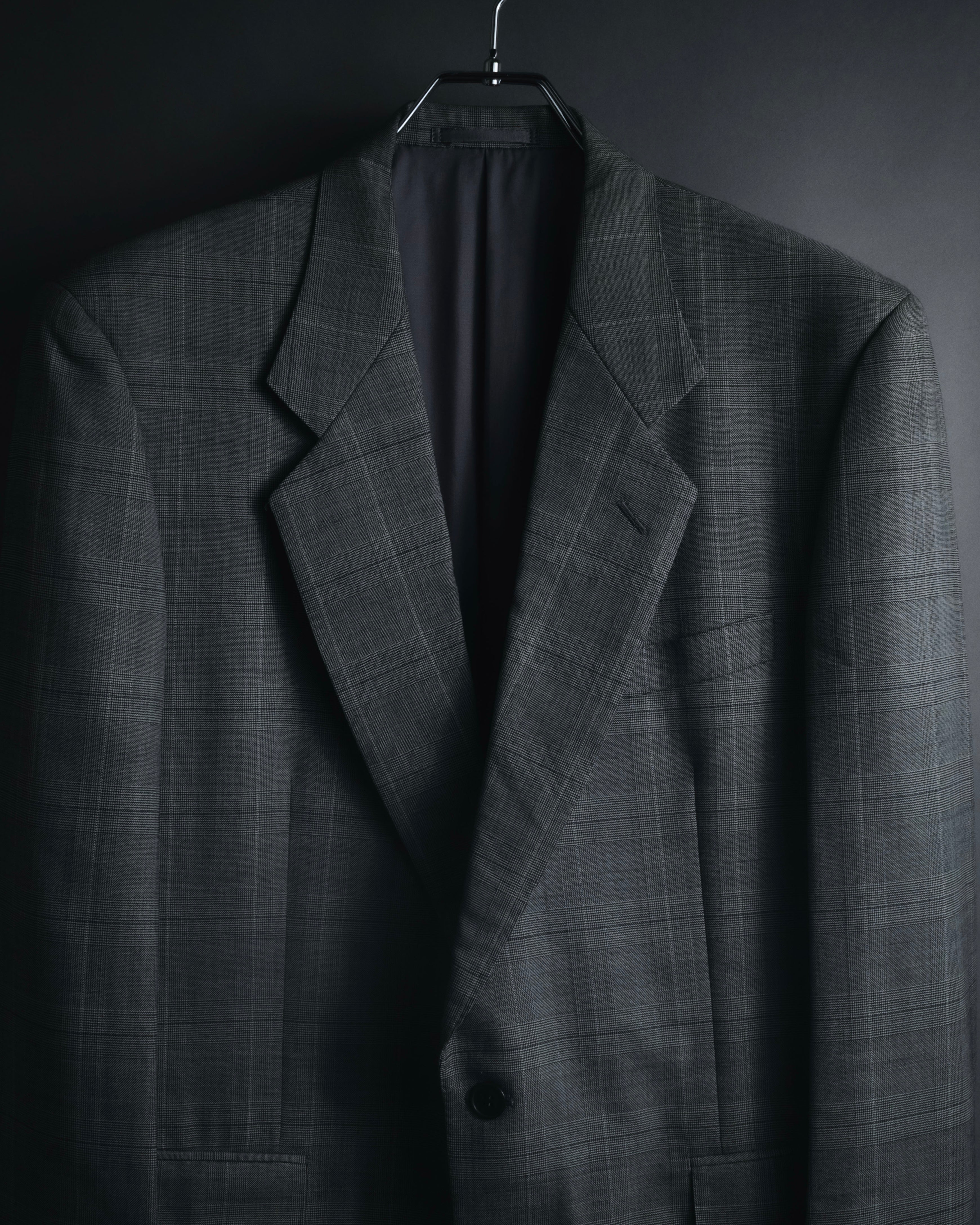 "YVES SAINT LAURENT" 80’s-90’s glen check tailored suit set