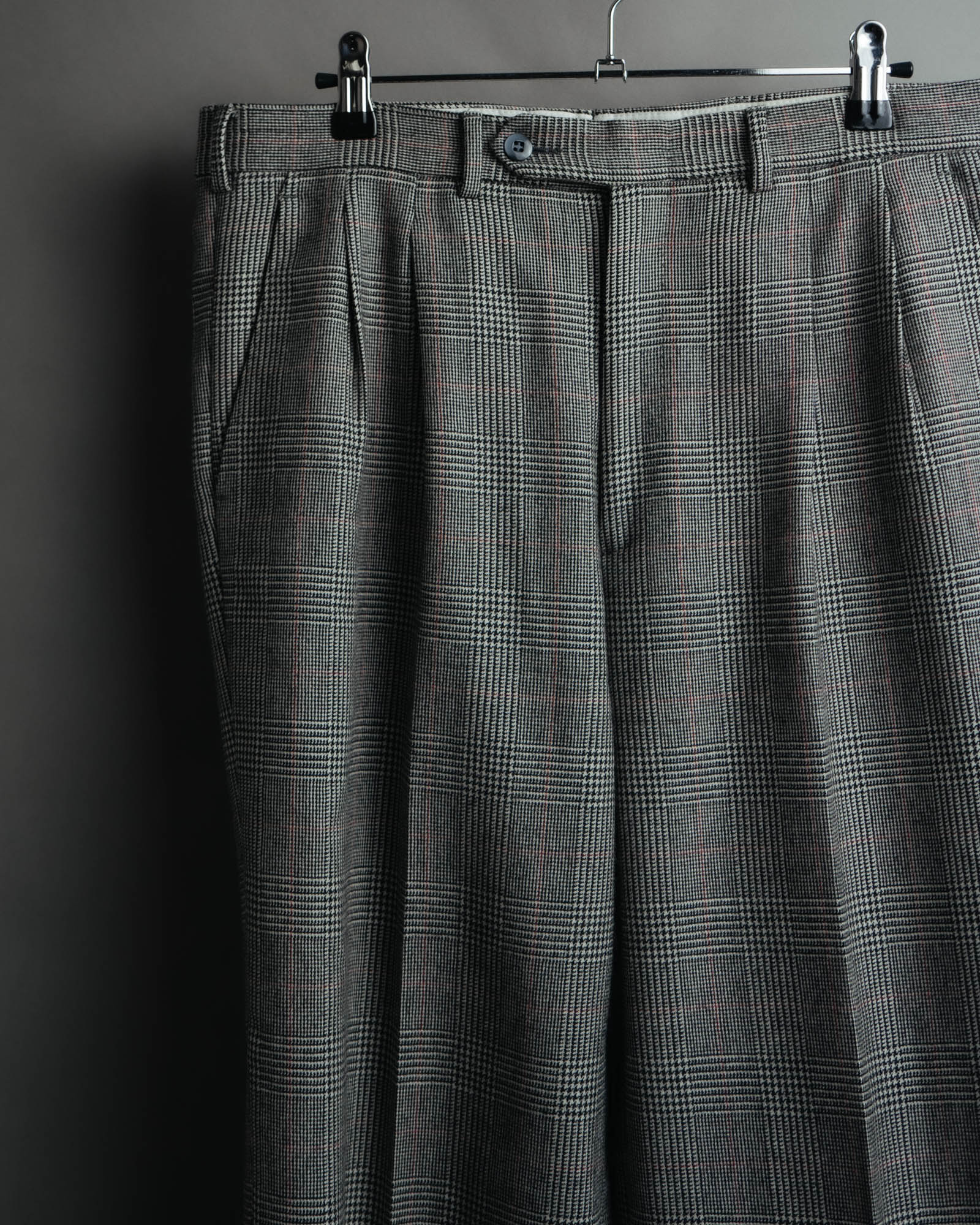 -MOOD MILLÉSIMES- 80’s-90’s Prince of Wales check wool double-breasted setup suit