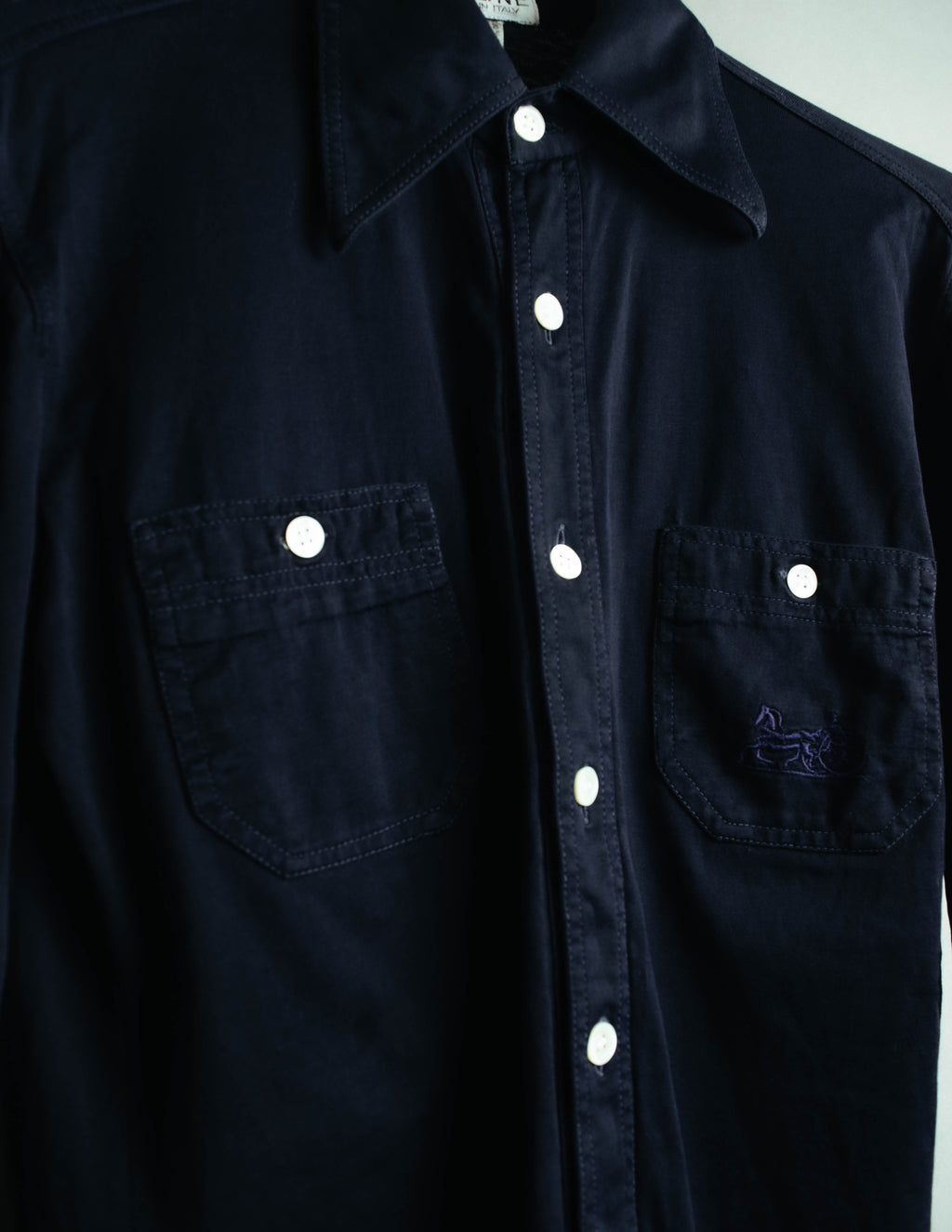 "CÉLINE" 70's-80's Sulky logo embroidered long sleeve shirt